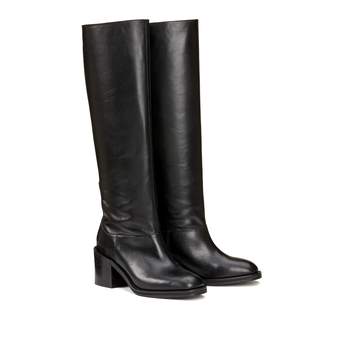 Bottes cavaliere mollet elastique noir La Redoute Collections Plus La Redoute