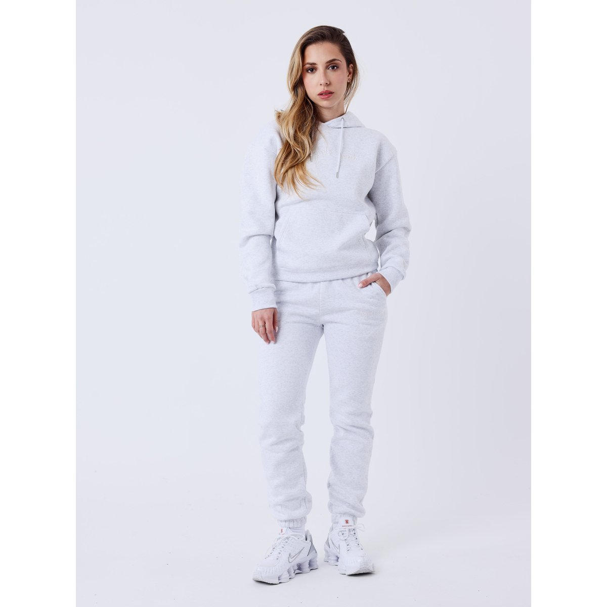 Sweat à Capuche femme Signature gris métal / blanc cassé, PROJECT X