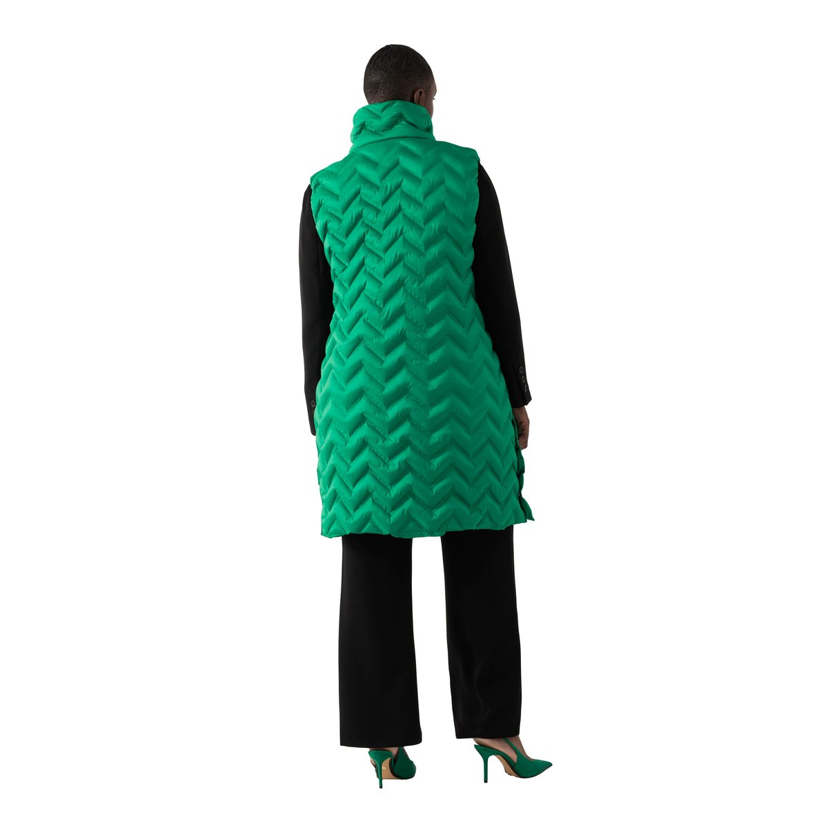 Longue veste matelassée sans manches vert turquoise, ULLA POPKEN