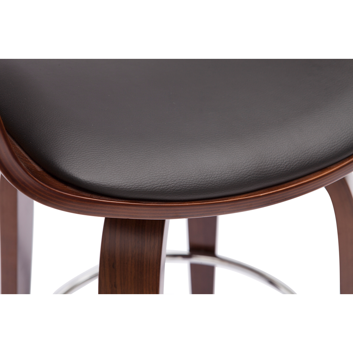 Tabouret de bar design pivotant 360° H65 cm GAO noyer / noir, MILIBOO