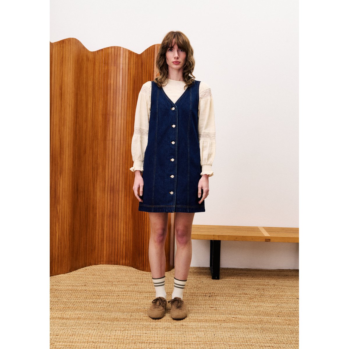 Robe en coton NALA bleu nuit, FRNCH