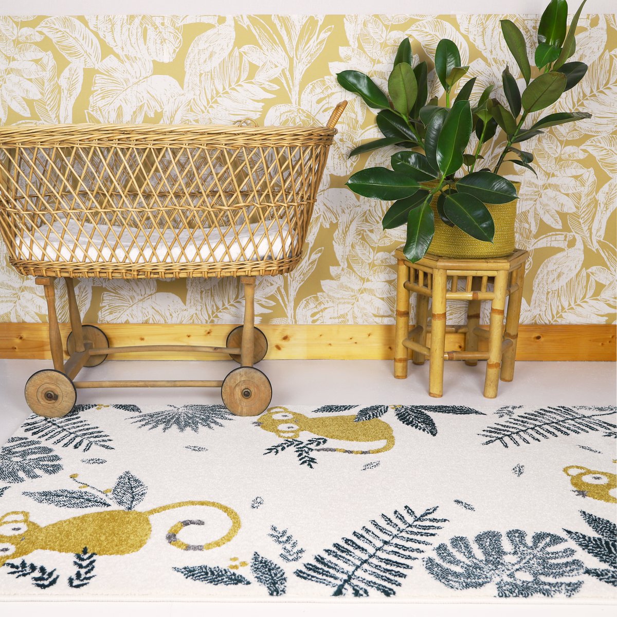 Tapis Paradise Monkey miel, NATTIOT