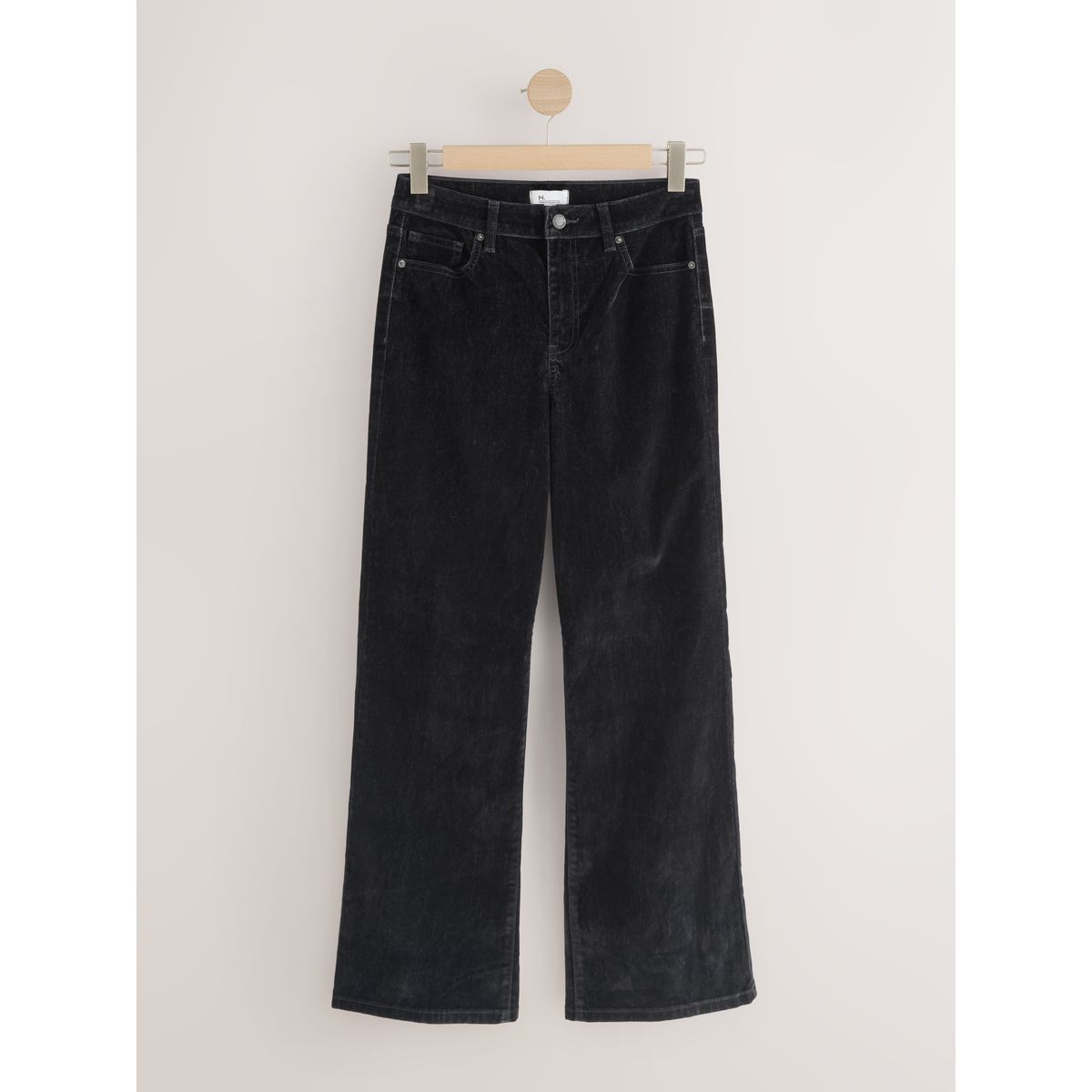 Jean large à motif floqué n. premium noir, NEXT