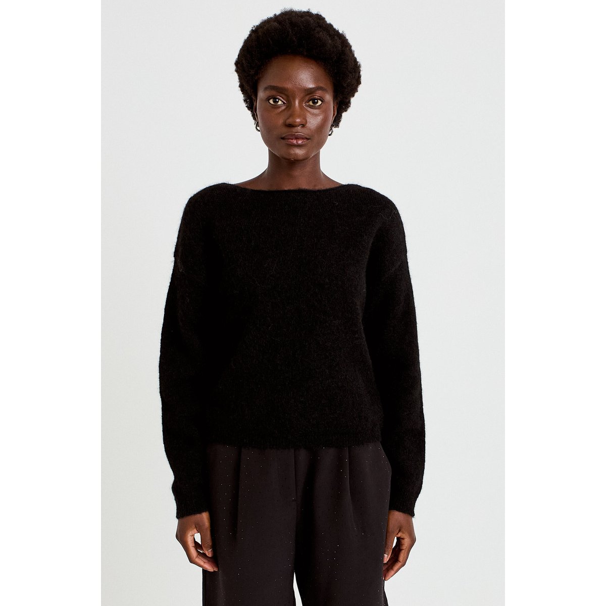 Pull col rond manches longues noir, CACHE CACHE