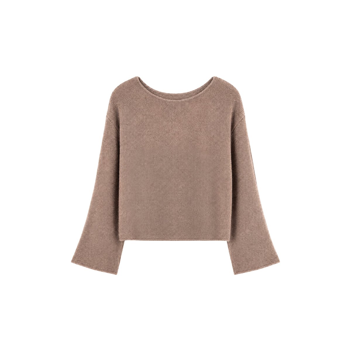 Pull en maille légère métallisée à manches évasées gris, THE-ARE