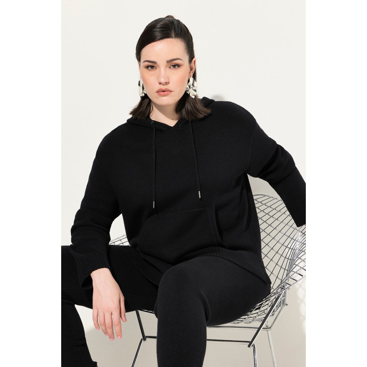 Sweat-shirt à capuche oversize noir, ULLA POPKEN