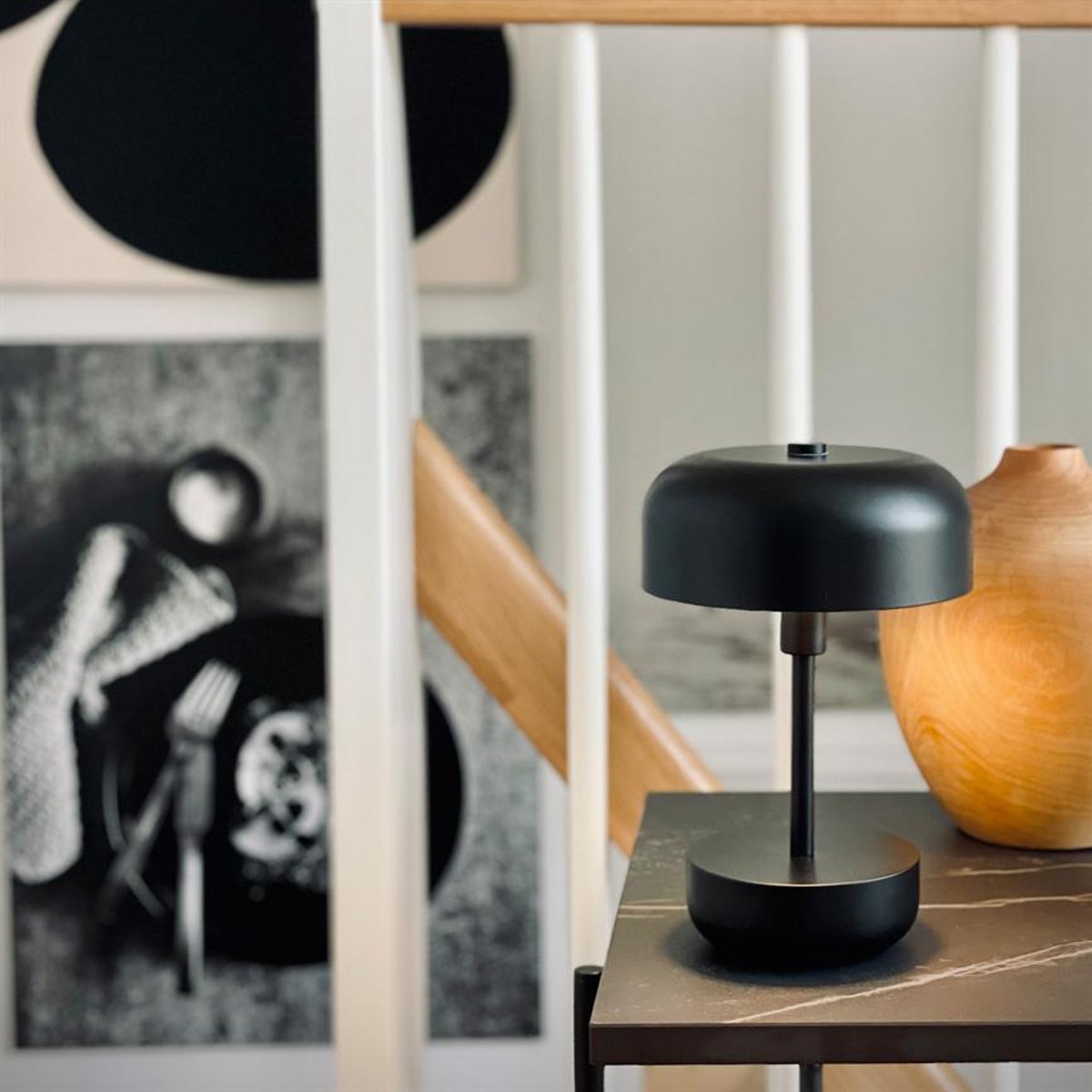 Lampe à poser LED rechargeable HAIPOT noir, DYBERG LARSEN