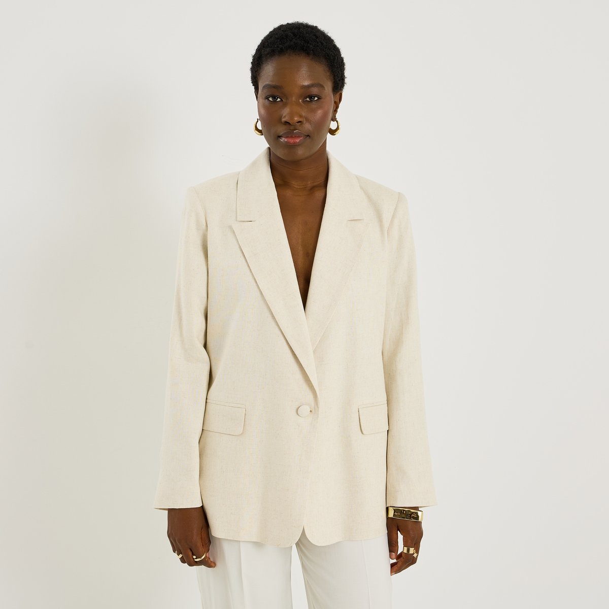 Blazer oversize uni beige, GRAIN DE MALICE