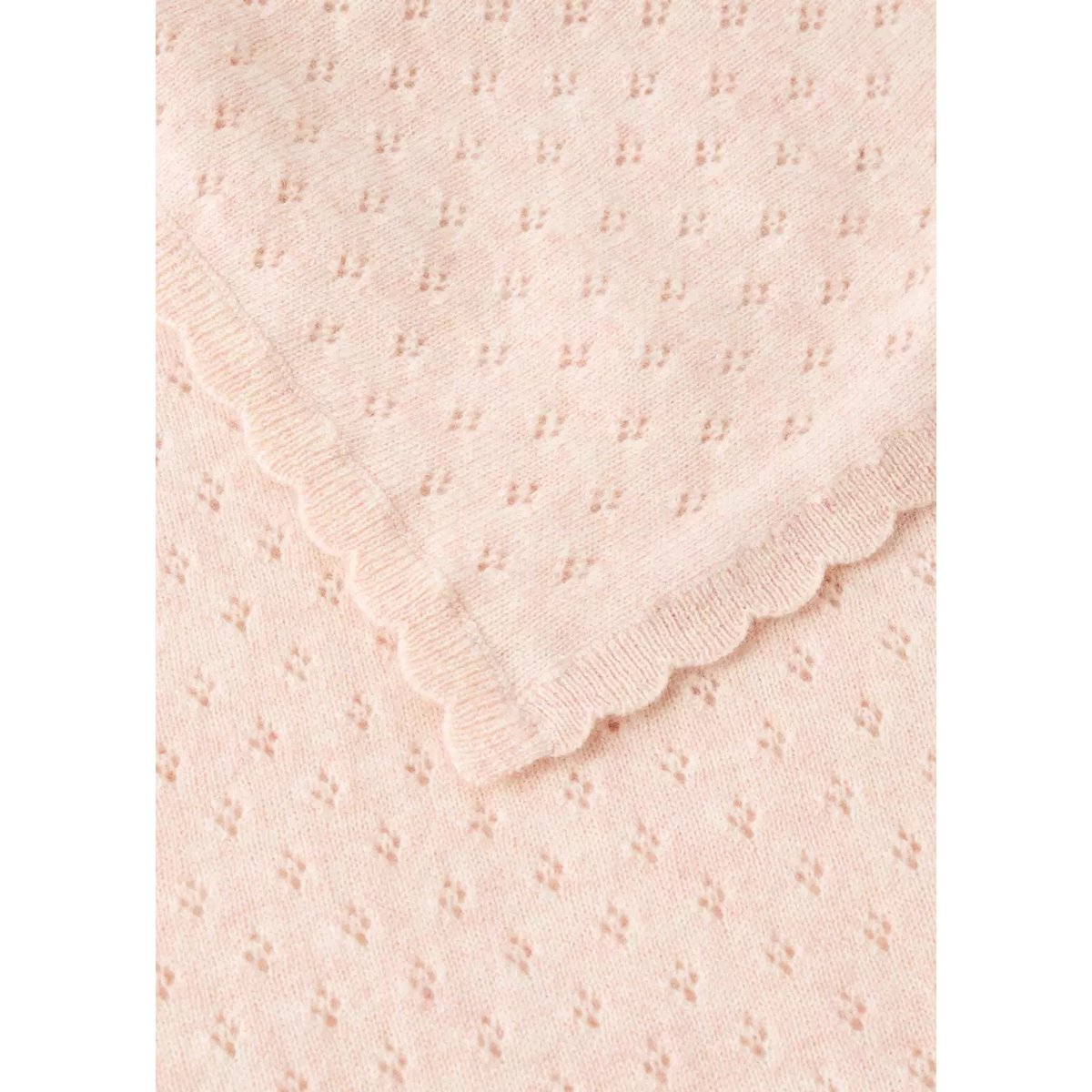 Couverture plaid en laine et cachemire avec motifs ajourés nude, MANGO HOME