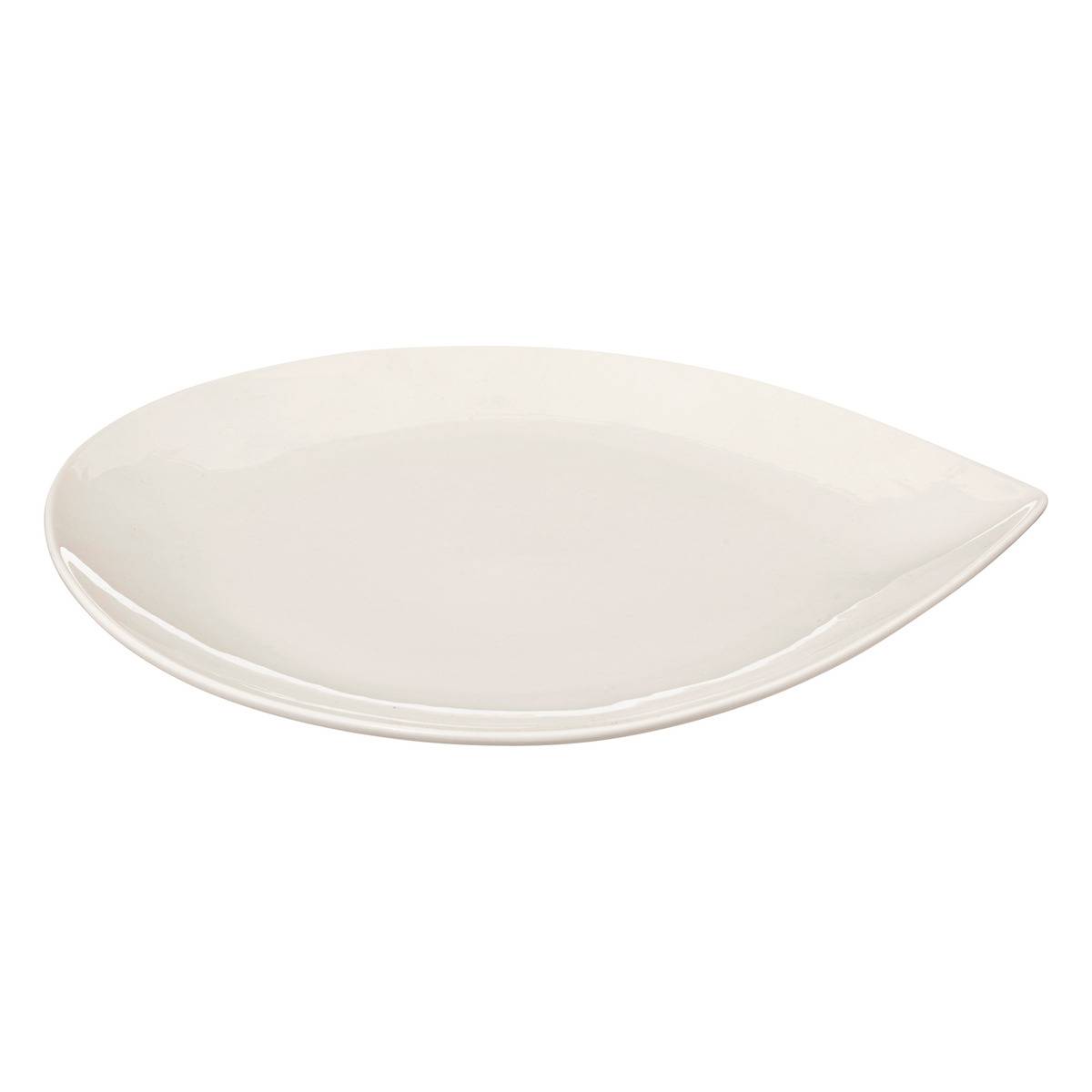 Lot de 6 assiettes en porcelaine GOUTTE blanc, SECRET DE GOURMET