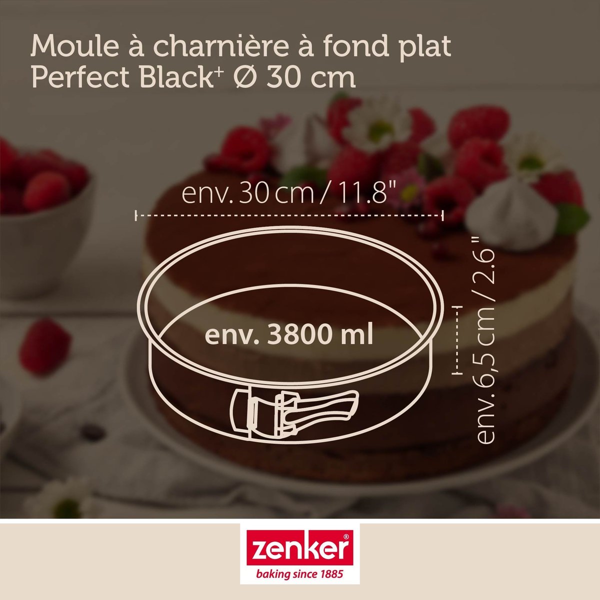 Moule à manqué à charnière 28 cm PERFECTBACK+ noir, ZENKER