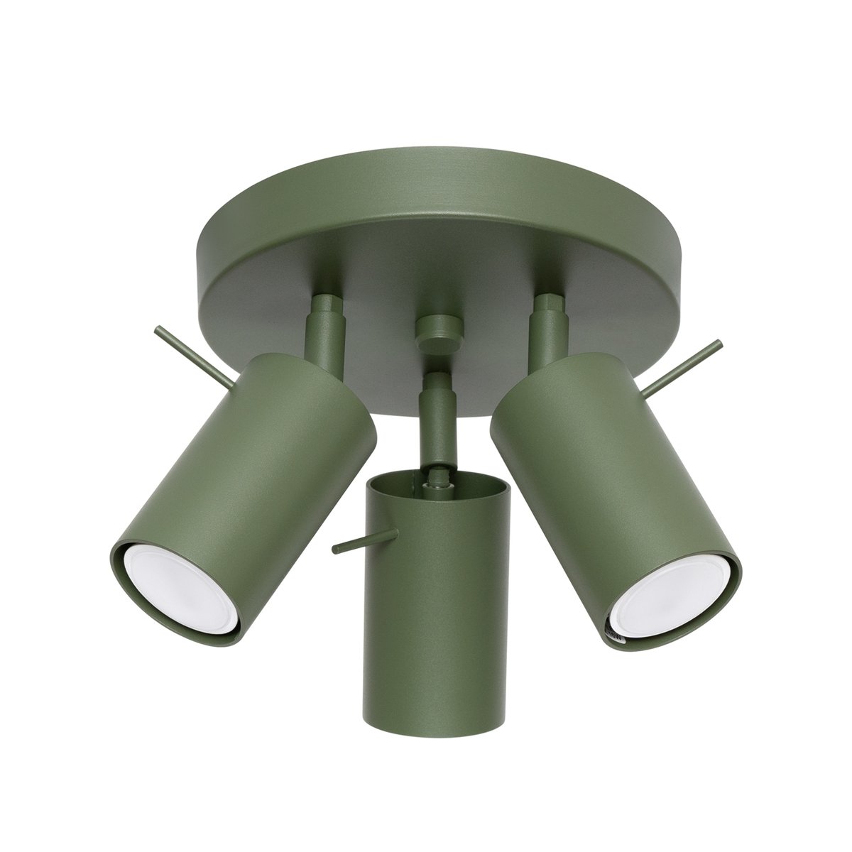 Plafonnier Acier Vert Olive GU10 3 Ring vert, EDEN