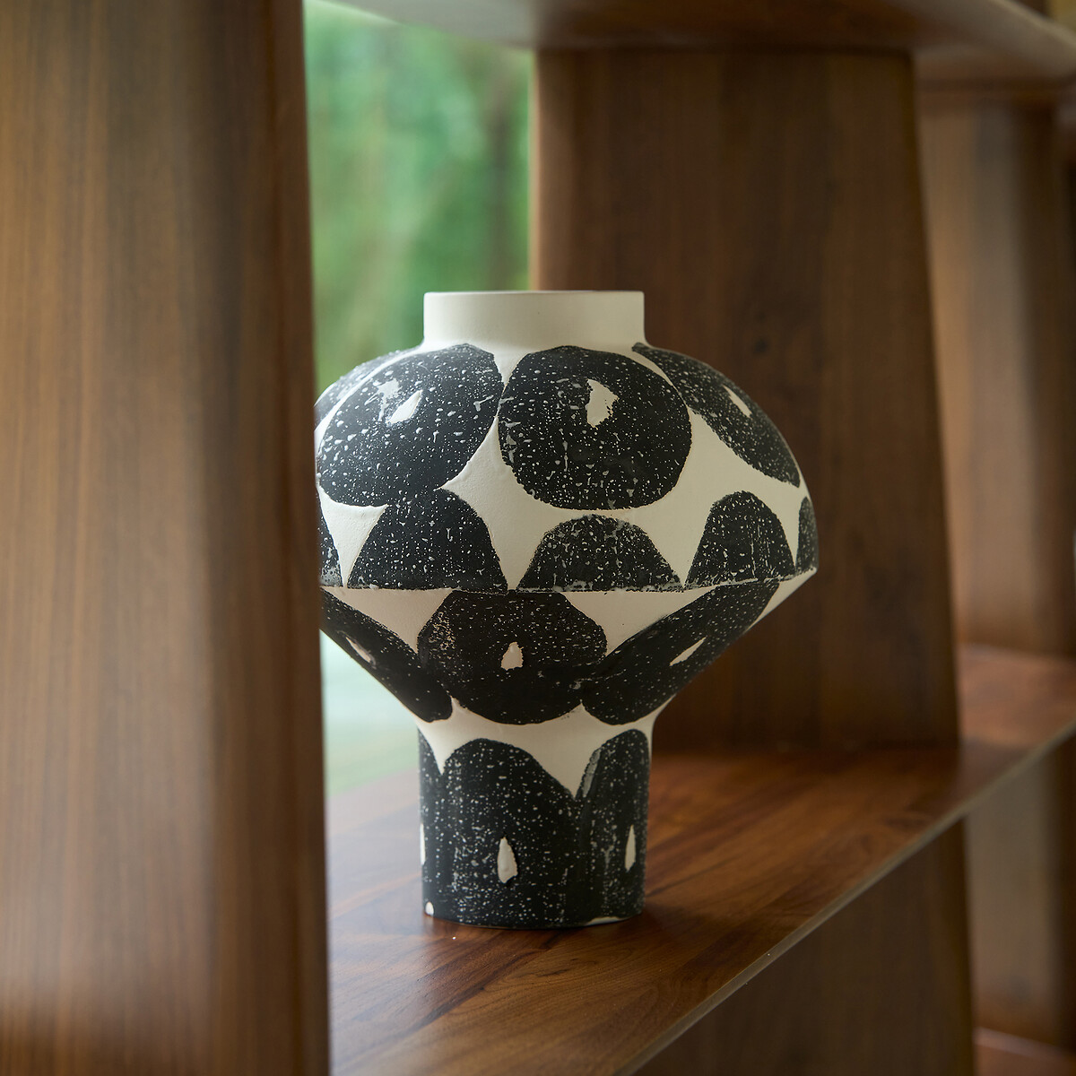 Vase en céramique mate tachetée, Breto noir/blanc, AM.PM