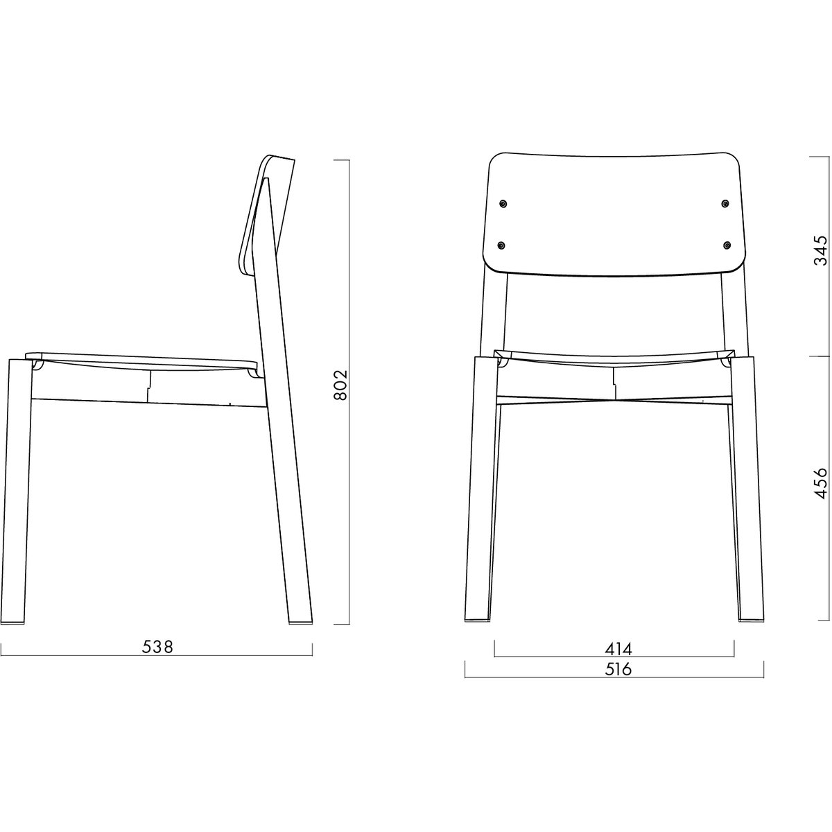 Chaise WEM oak, NOO.MA