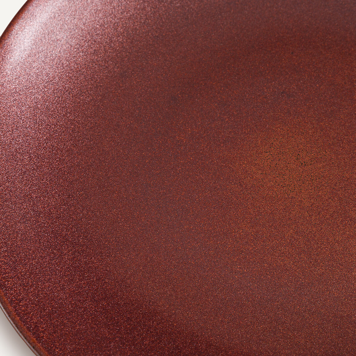 Lot de 4 assiettes plates grès émaillé, Kanso rouge, AM.PM