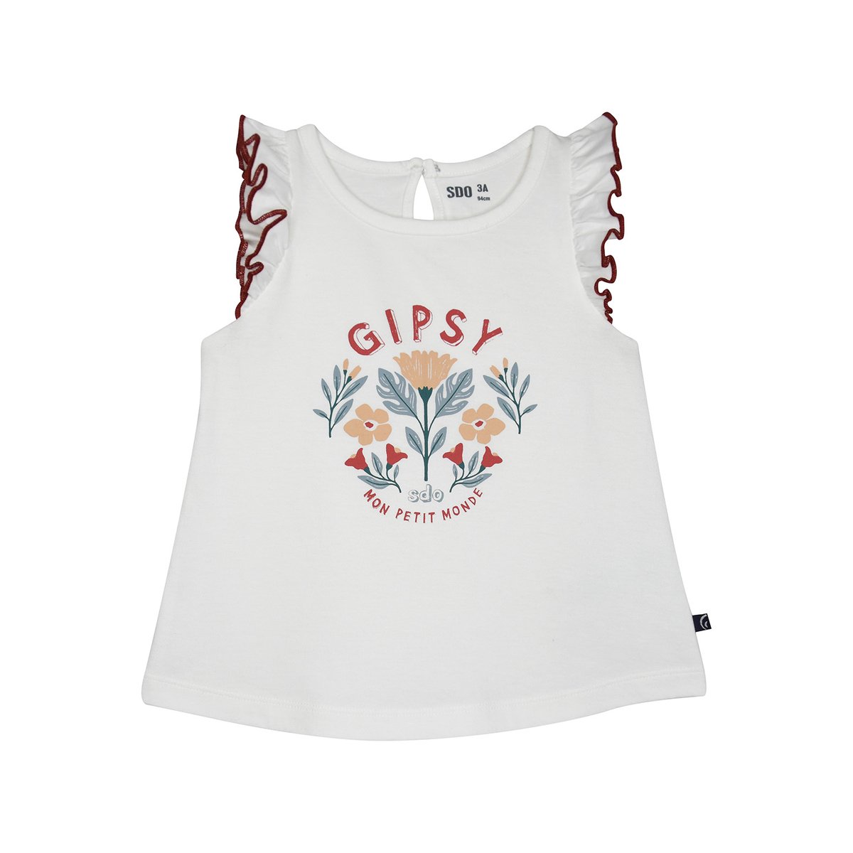 Tshirt lorenza sans manches enfant beige, SUCRE D'ORGE
