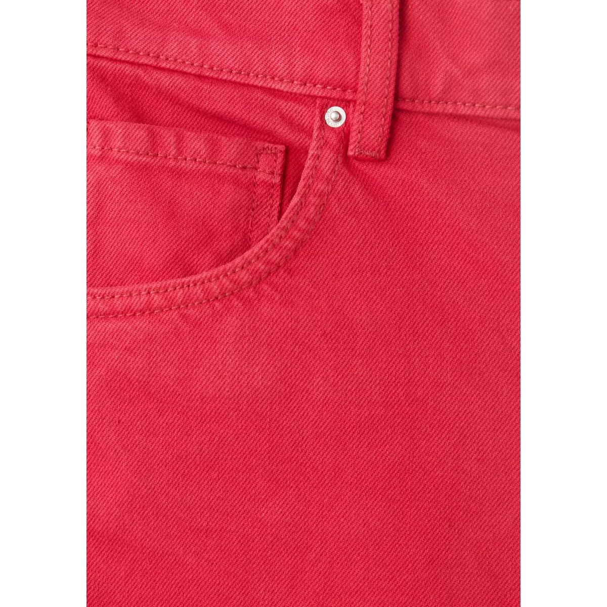 Short jean taille haute rouge, MANGO