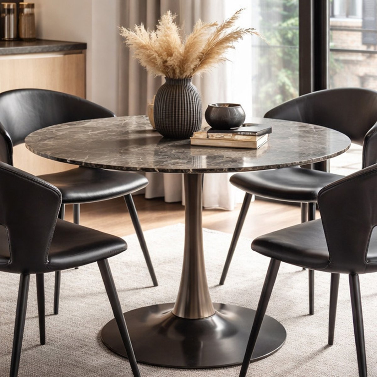 Table ronde effet marbre, HIGH SOCIETY gris, KARE DESIGN