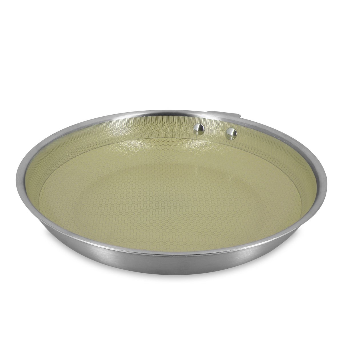 Poêle 30cm en acier inoxydable, AGLAE inox-vert, MENASTYL