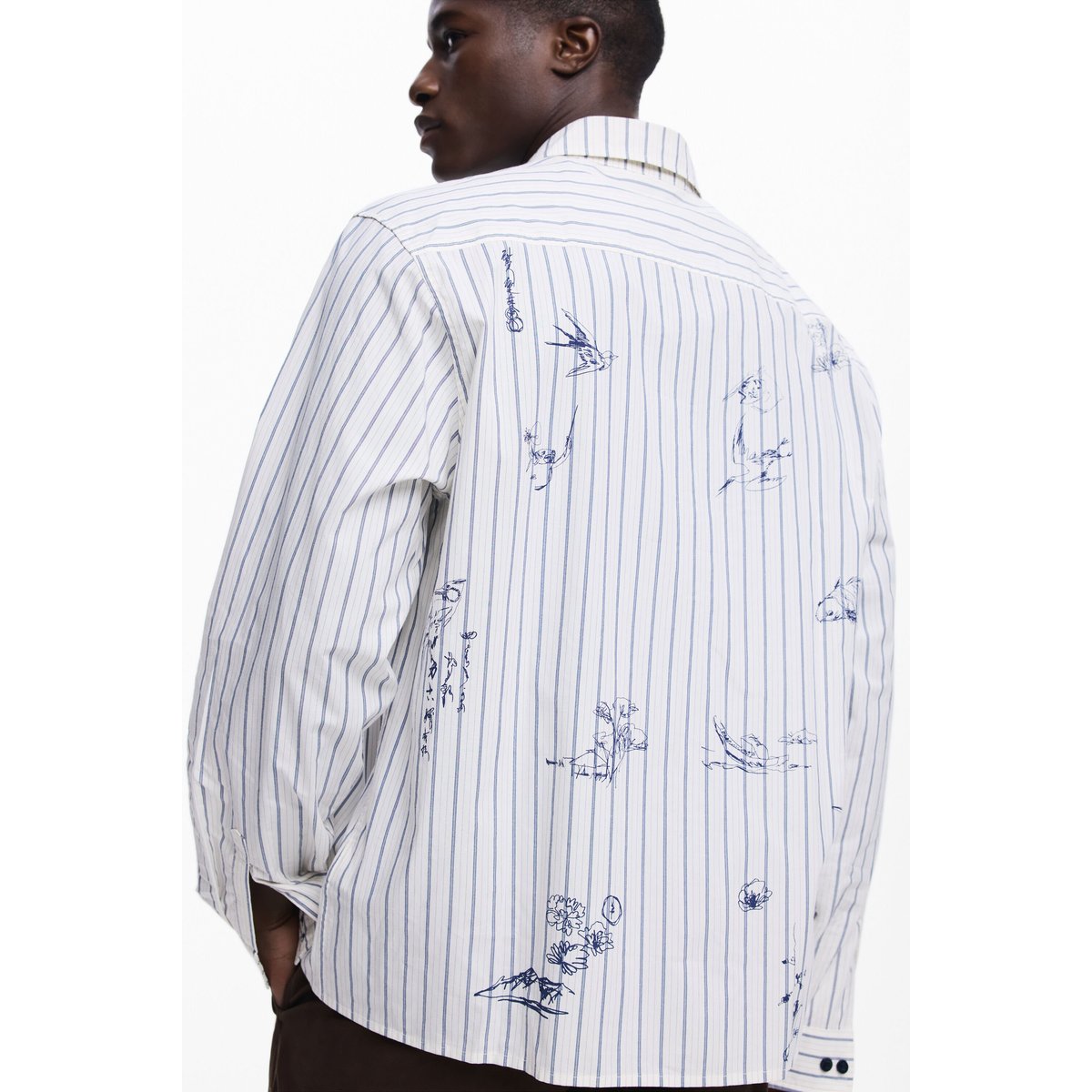 Chemise à rayures avec illustrations multicolore, DESIGUAL