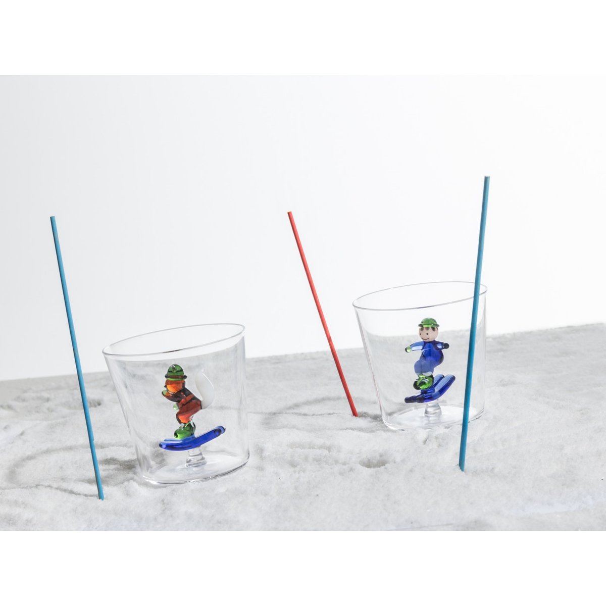Verre à eau SNOW GAMES Kid Skiing bleu, ICHENDORF