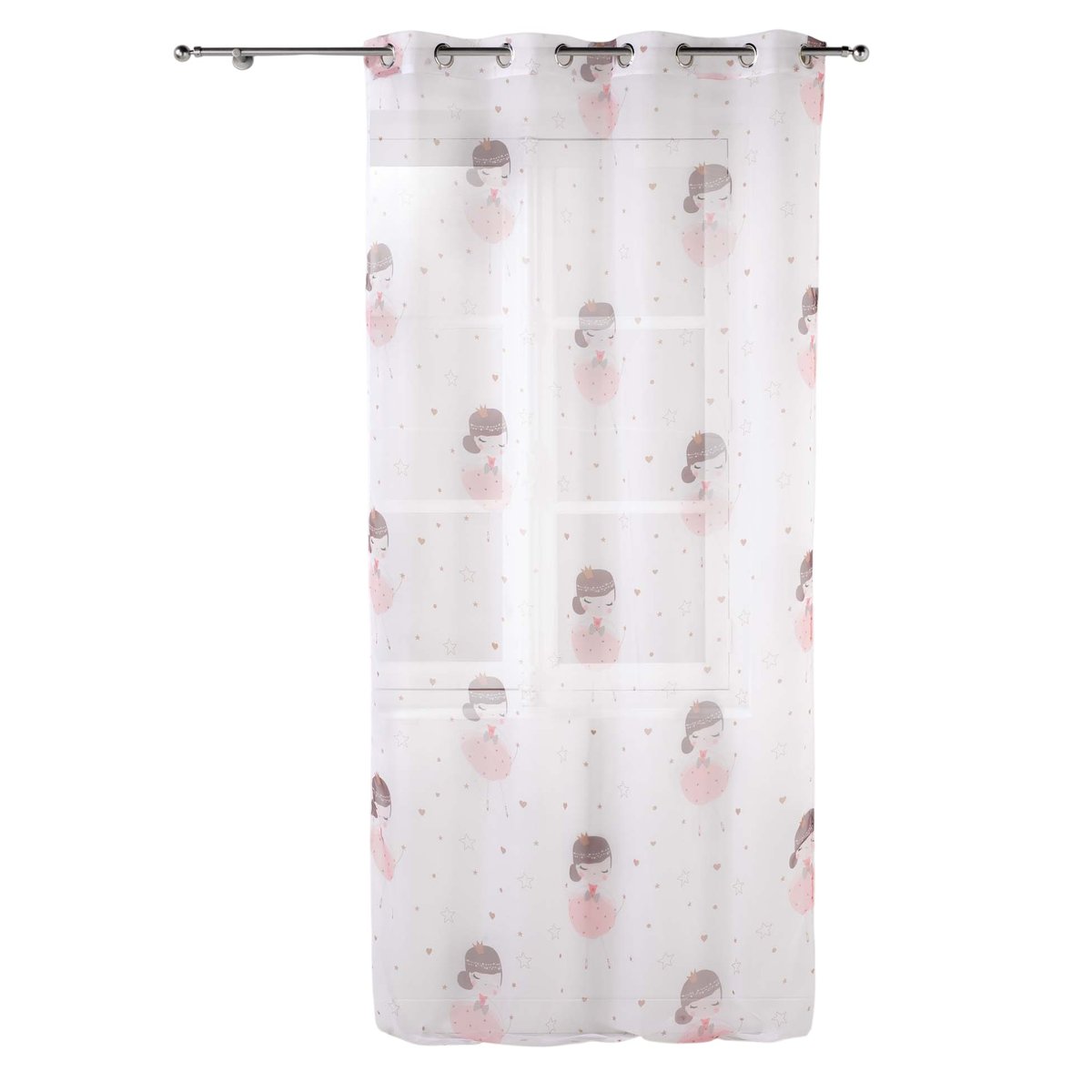 Panneau a oeillets Voilage Fifi Petite Princesse rose, EDEN