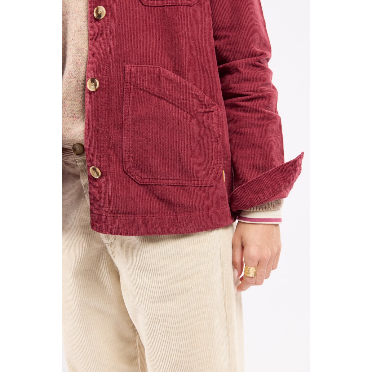Veste pêcheur Héritage - velours betterave, ARMOR-LUX