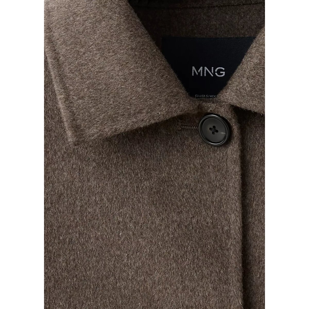 Veste laine revers marron moyen, MANGO