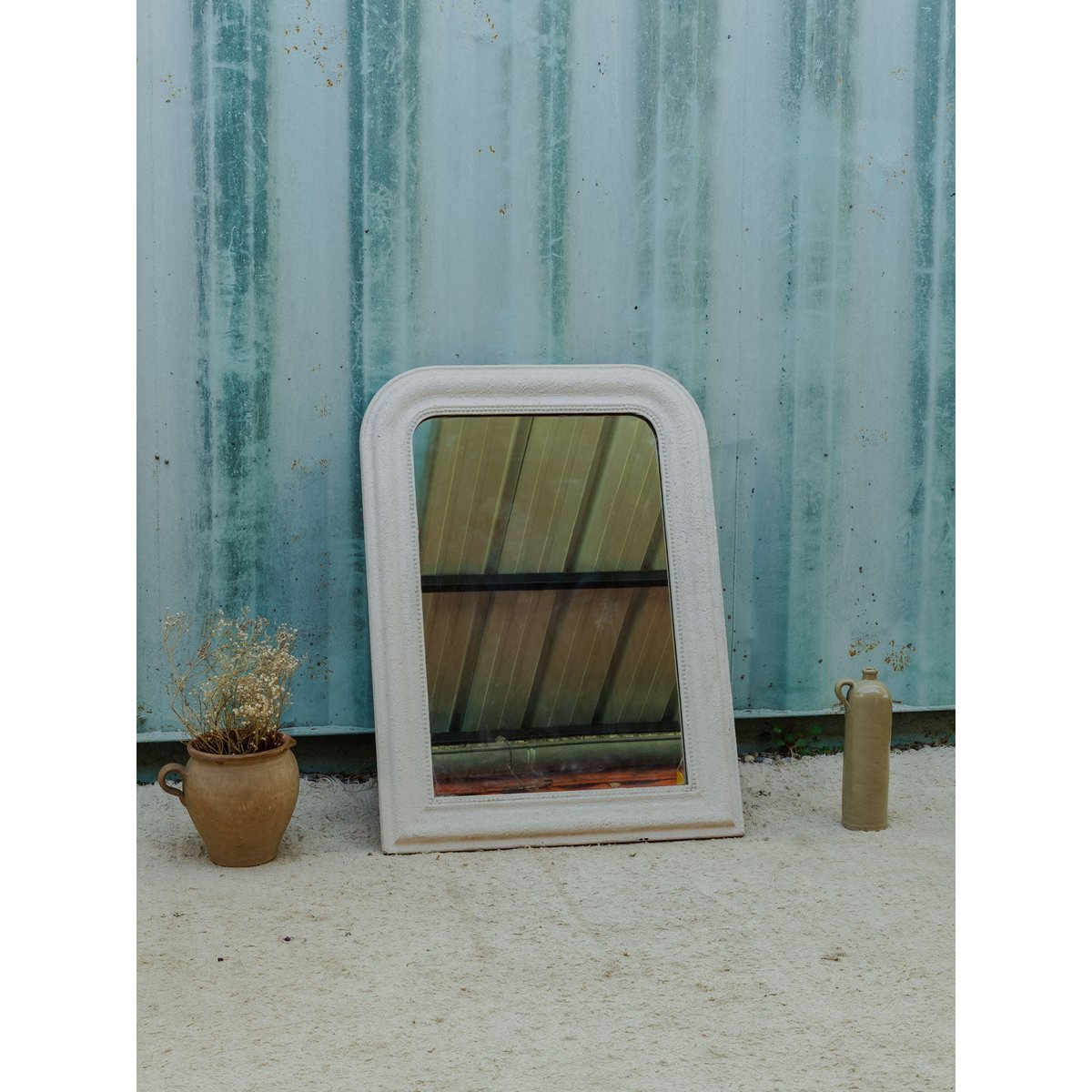 Miroir Louis-Philippe en bois blanc Georges N°1469 - Bon état blanc, DEBONGOUT