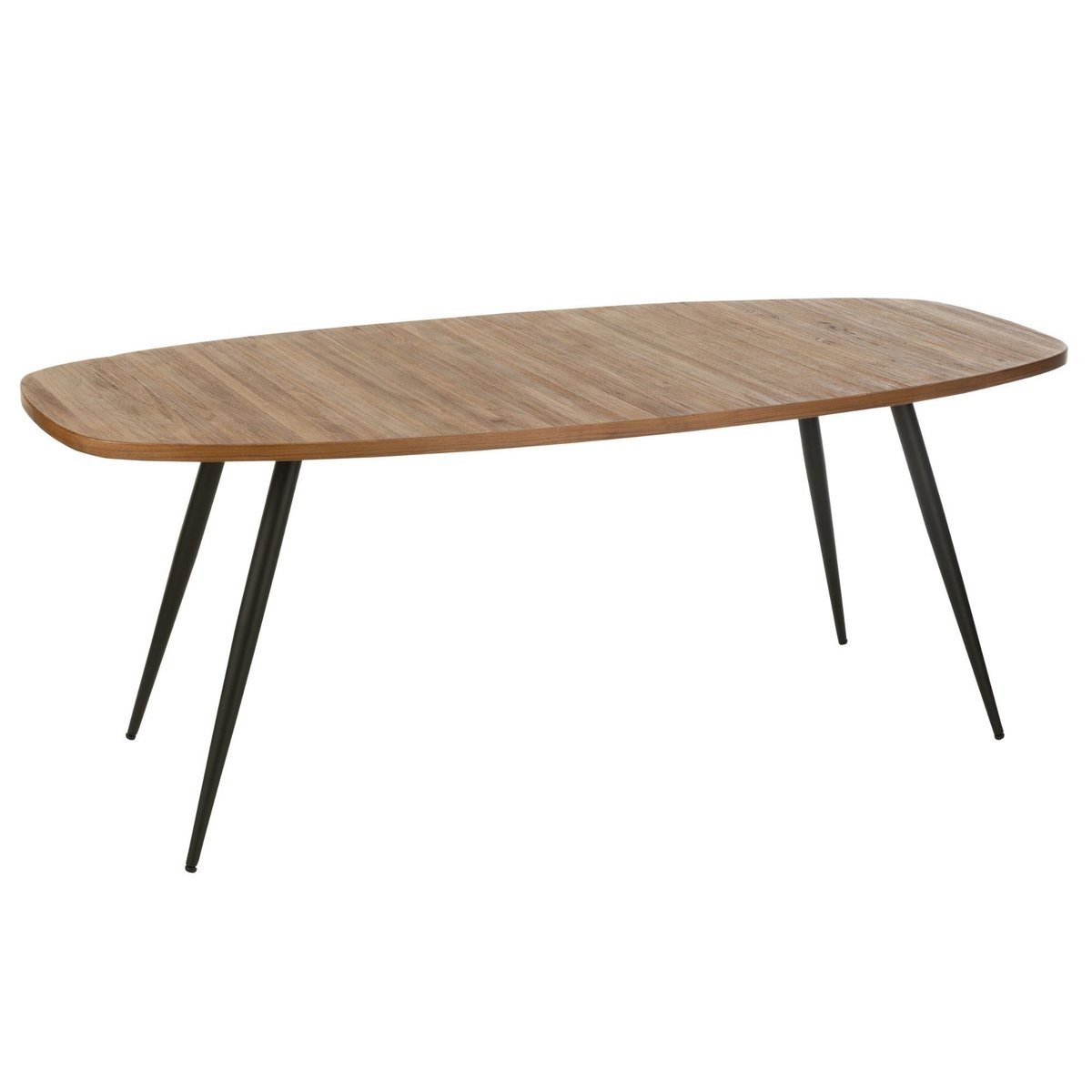 Table à manger ovale en teck recyclé brossé et en métal 6 places L200 - DILI marron, HELLIN, DEPUIS 1862