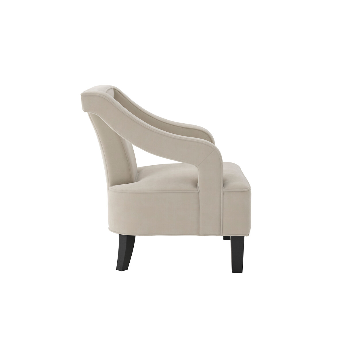Giulia Velvet Cutaway Accent Chair ivory, ÉDITÉ