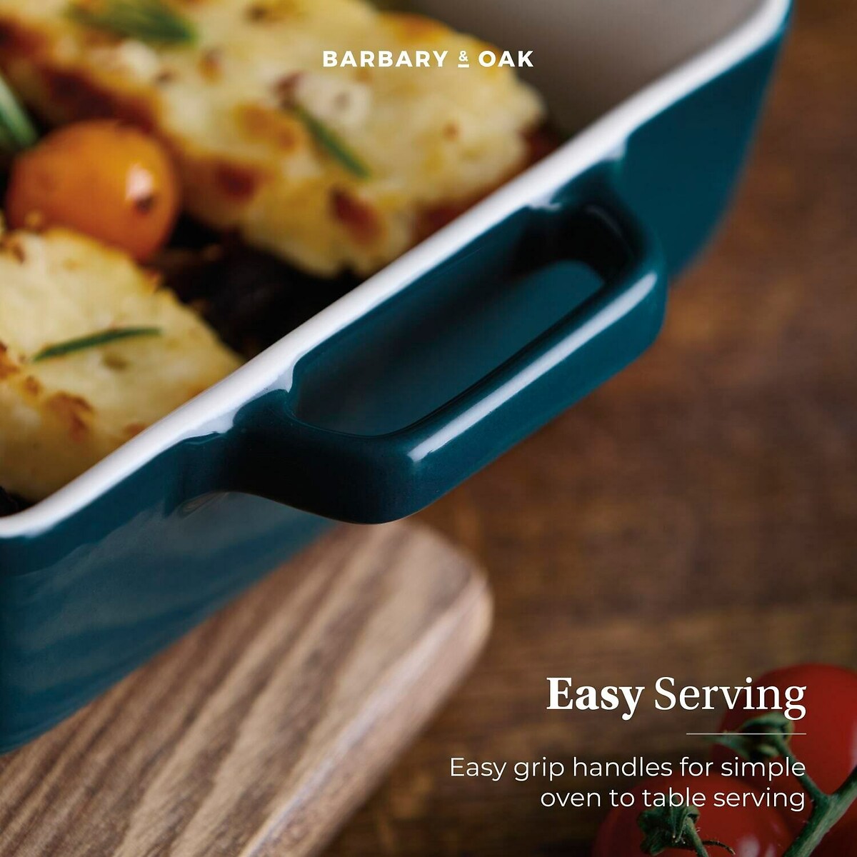 20cm Nattura Square Baking Dish teal, BARBARY & OAK