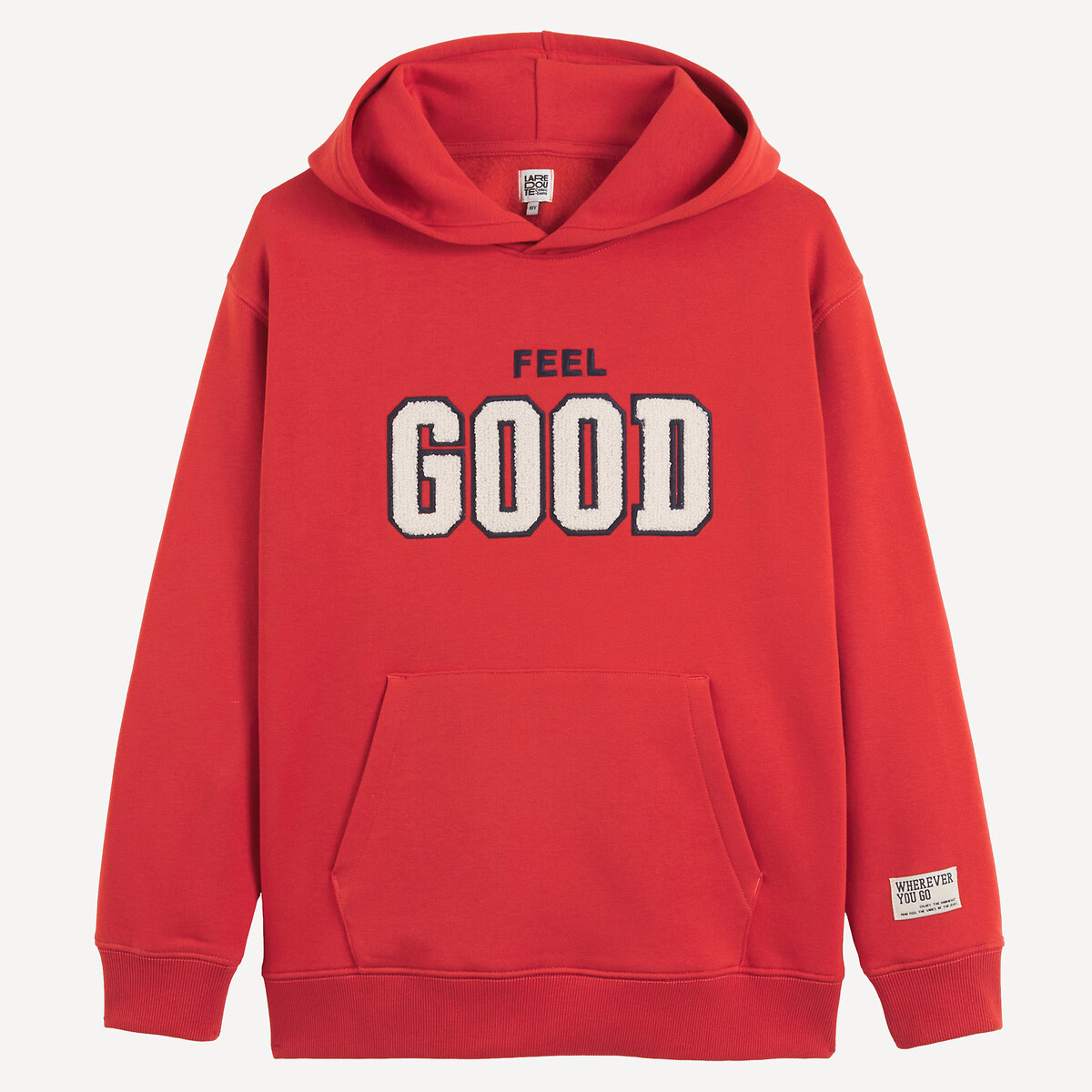 Bedrucktes Kapuzensweatshirt rot, LA REDOUTE COLLECTIONS