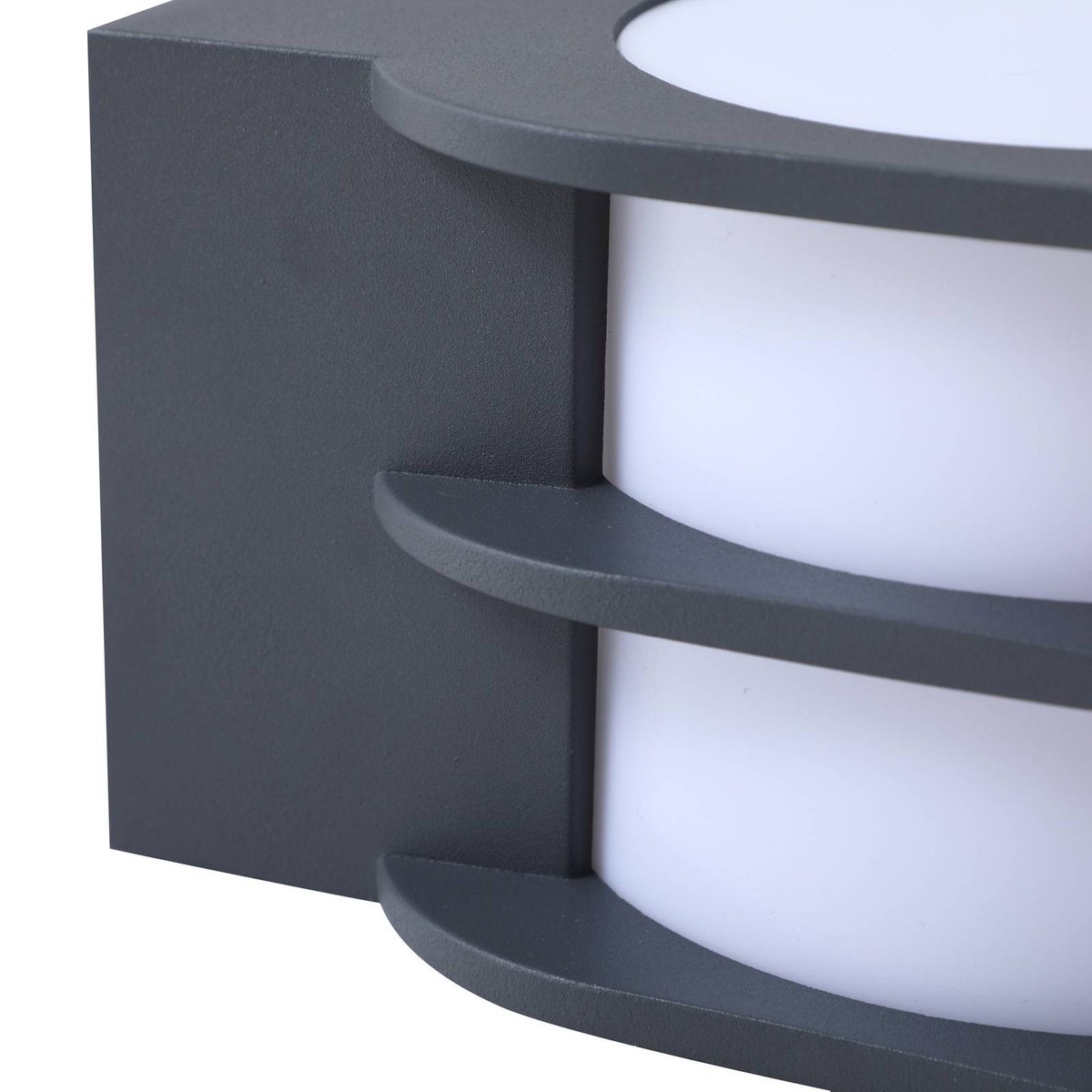 Applique connectée extérieure en aluminiumLED gris foncé, opale, LINDBY