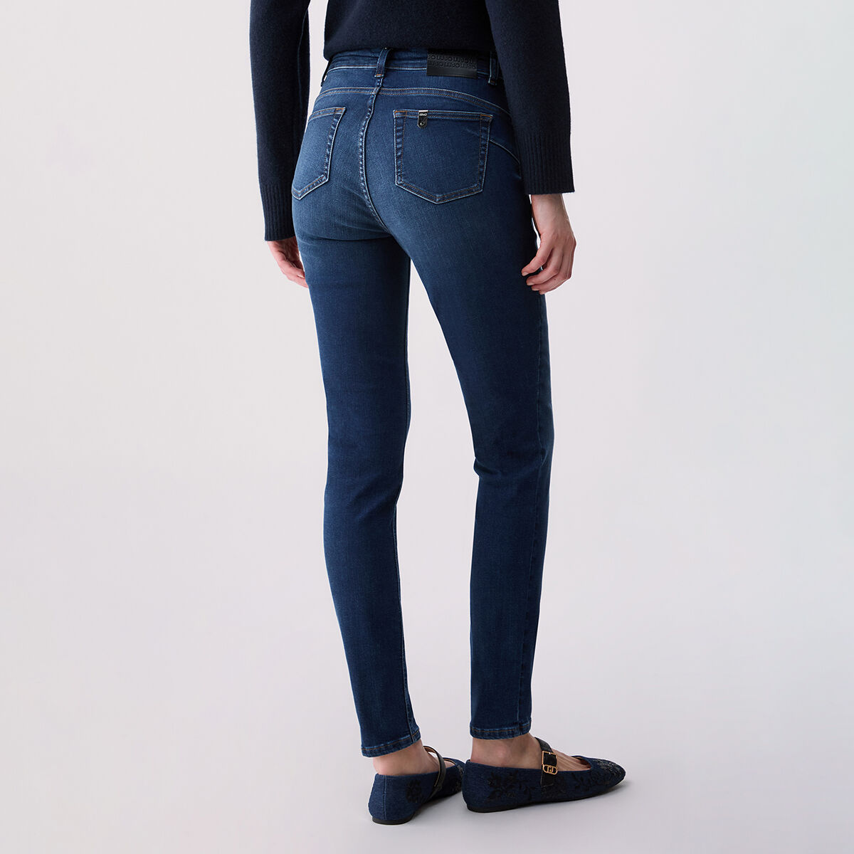Jean skinny avec ornements denim foncé, LIU JO