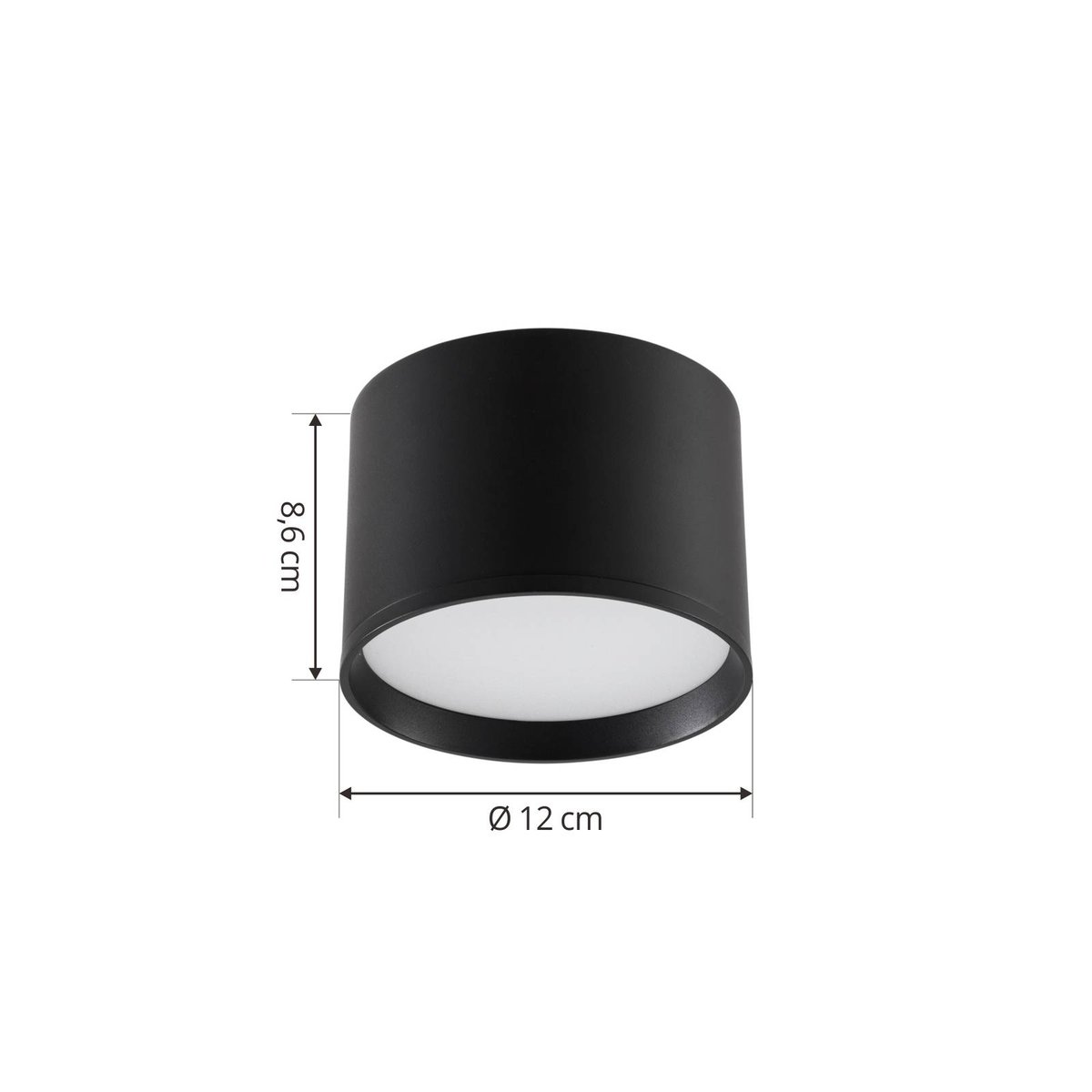 Plafonnier en aluminium moderneLED, Nivoria noir, LINDBY