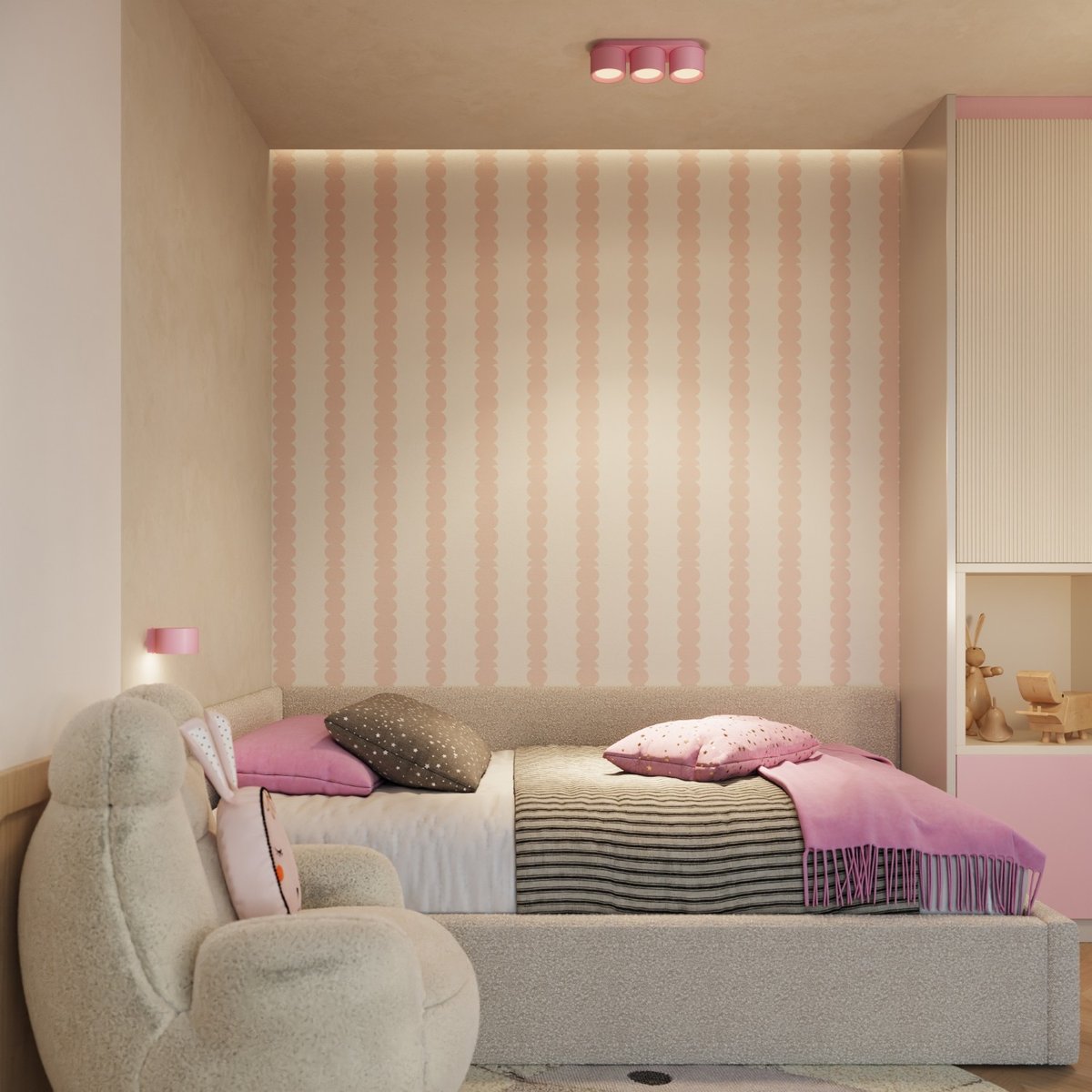 Applique murale Aluminium Rose Gx53 1 MODO rose, EDEN