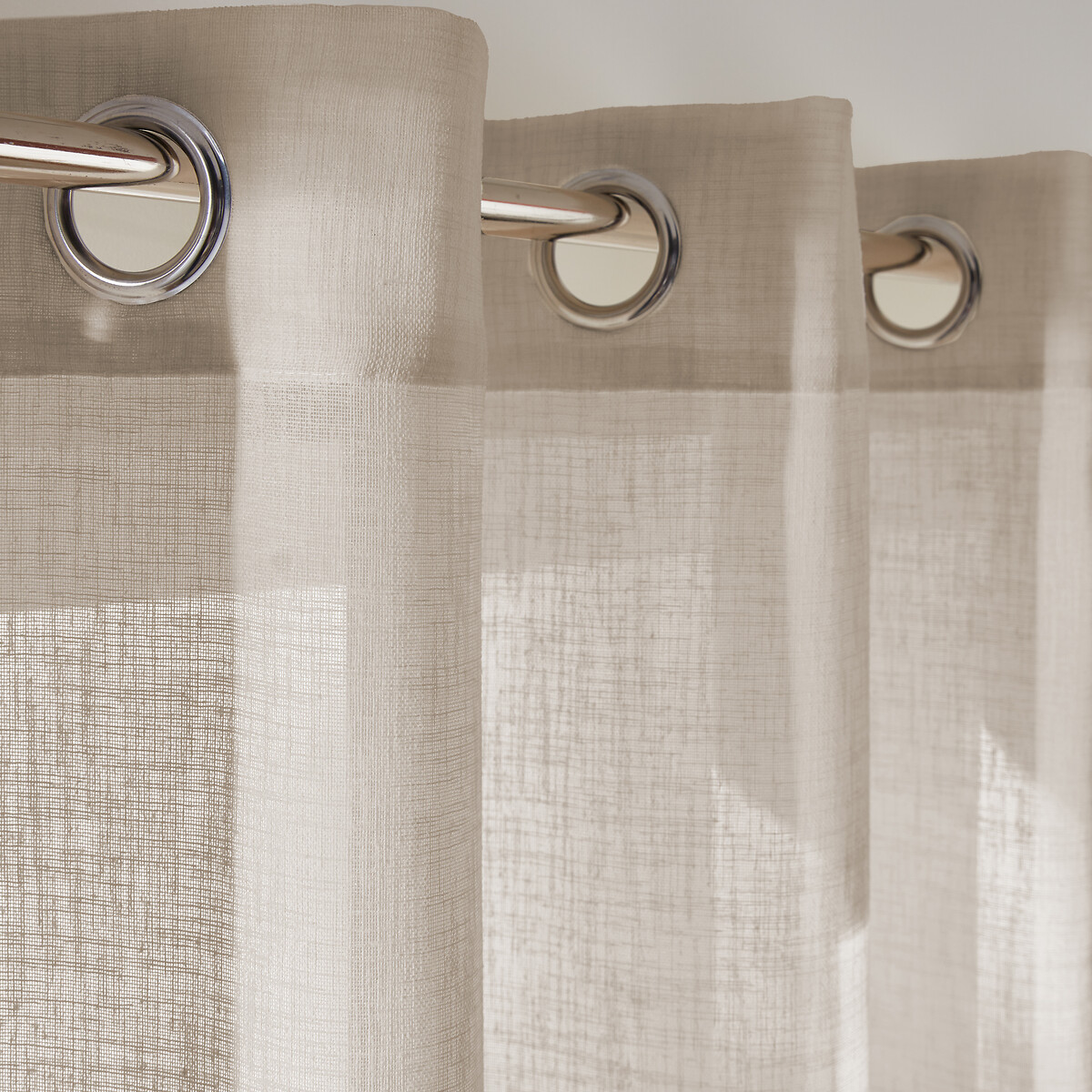 Cortina muy ancha con ojales, Nyong beige marrón claro, LA REDOUTE INTERIEURS