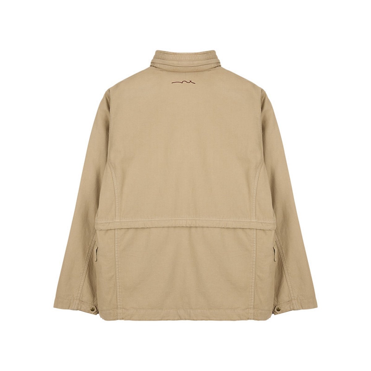 Blouson en coton beige uni à coupe ample avec un col montant beige, TEDDY SMITH