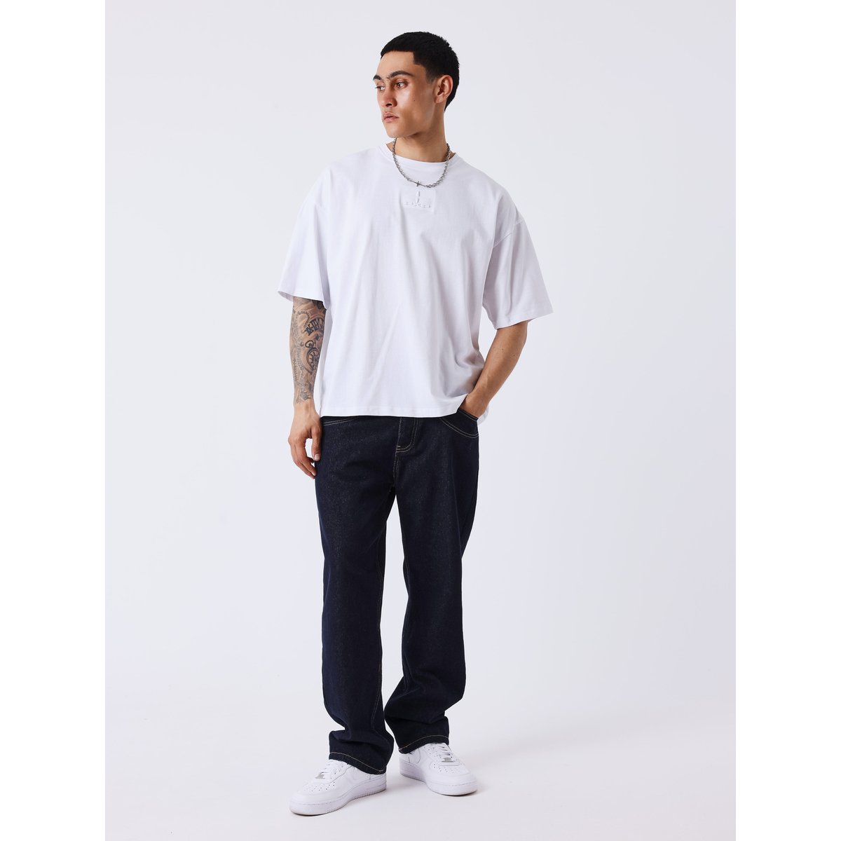 T-shirt à motif embossé blanc, PROJECT X