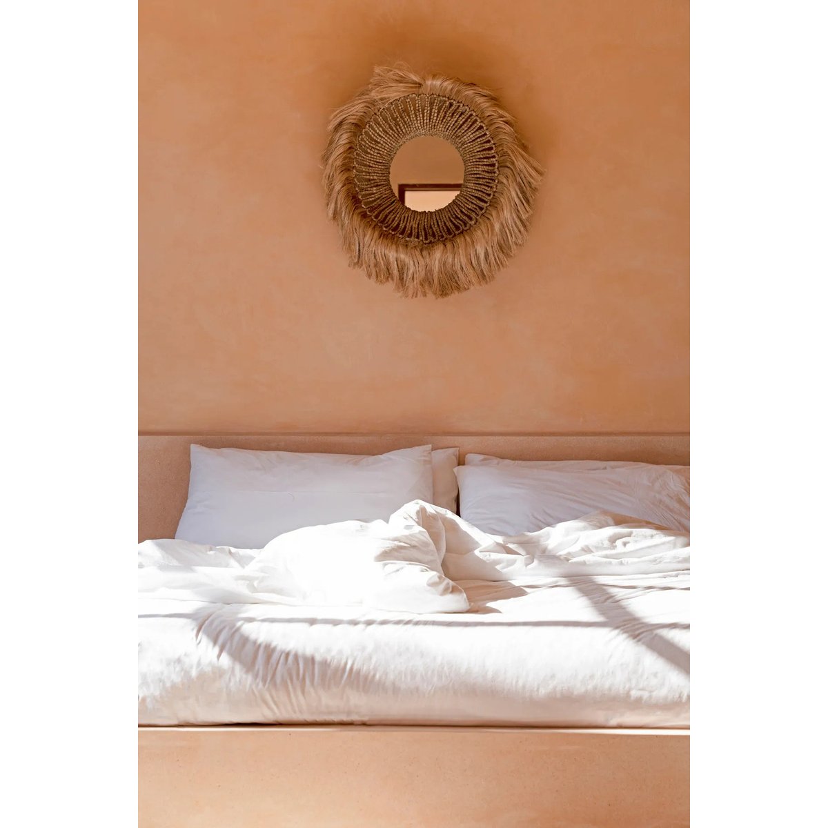 Miroir en herbe d’abaca ABACA SOLOMON beige, BAZAR BIZAR