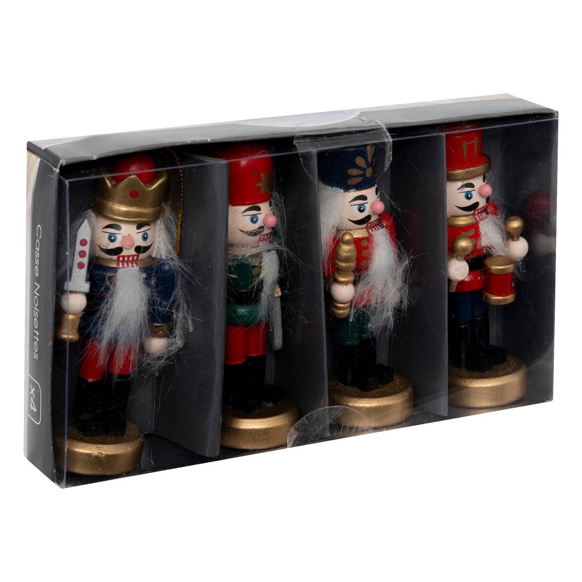 Lot de 4 casse-noisette H8,5 cm doré, ATMOSPHERA