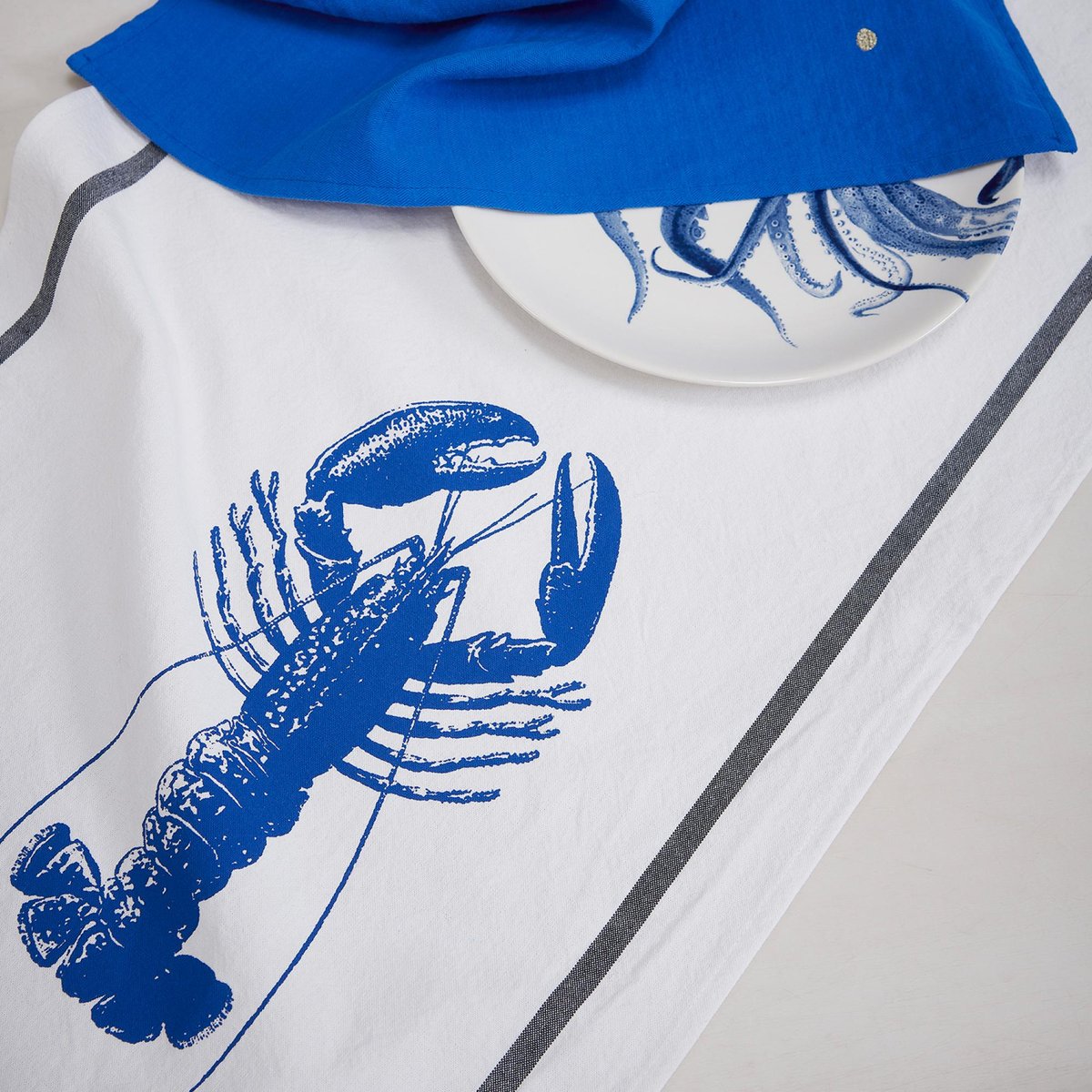 Torchon Homard Or blanc/bleu, LA CERISE SUR LE GATEAU