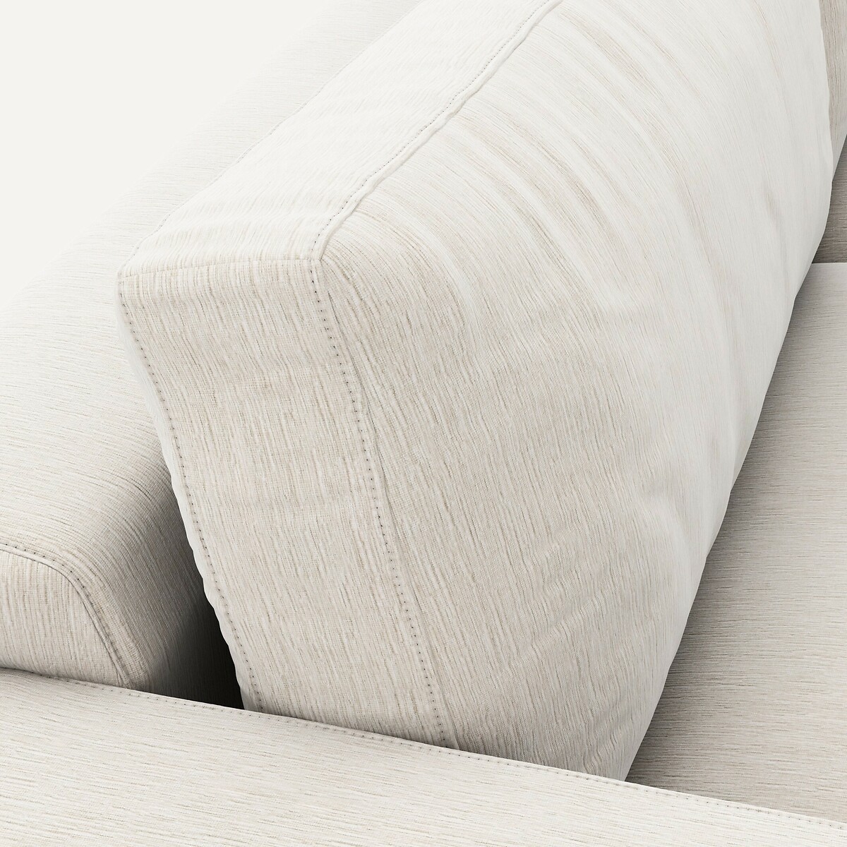 Canapé convertible 3 places, en velours chenille, Skander blanc, AM.PM