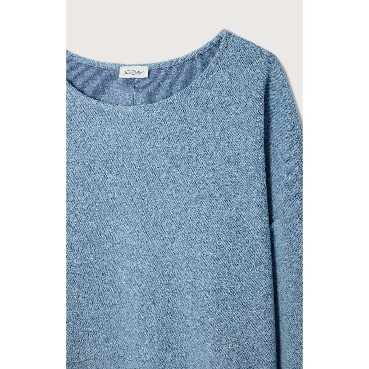 Cluway Crew Neck Long Sleeve Sweatshirt blue marl, AMERICAN VINTAGE