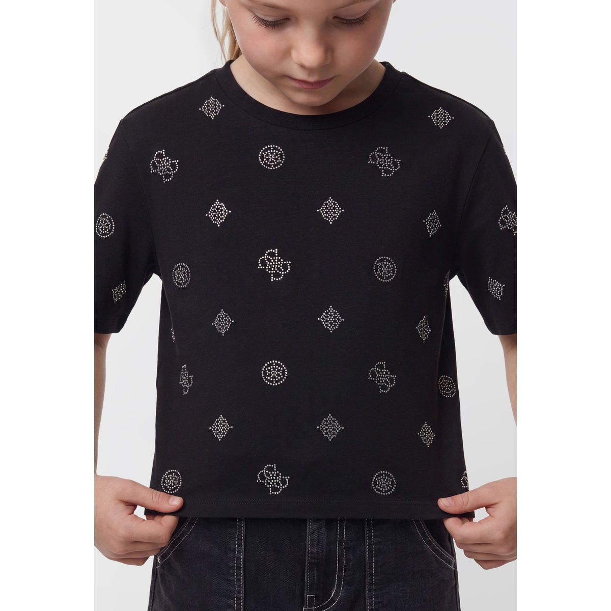 T-Shirt À Logo Imprimé Sur Toute La Surface noir, GUESS KIDS