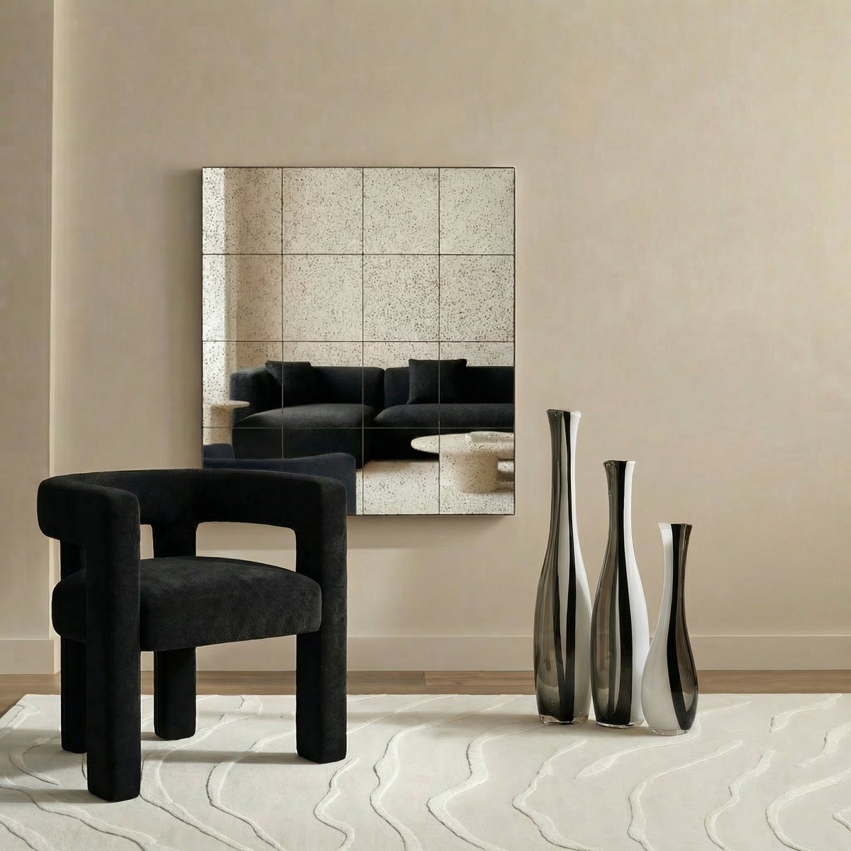Vase décoratif en verre soufflé H53 ALASKA blanc, SIA DECO