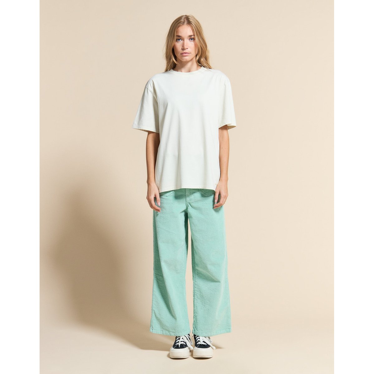 PANTALON JANE VELOURS MINT vert emeraude, PULLIN