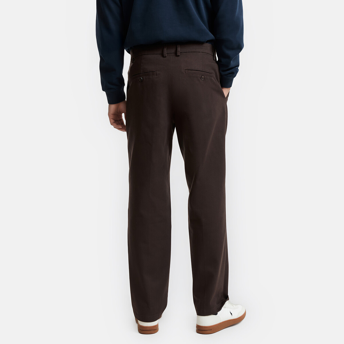 Pantalón chino con pinzas, Signature marrón, LA REDOUTE COLLECTIONS