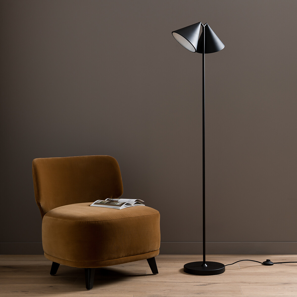 Lampadaire liseuse métal fer, Moke noir, AM.PM